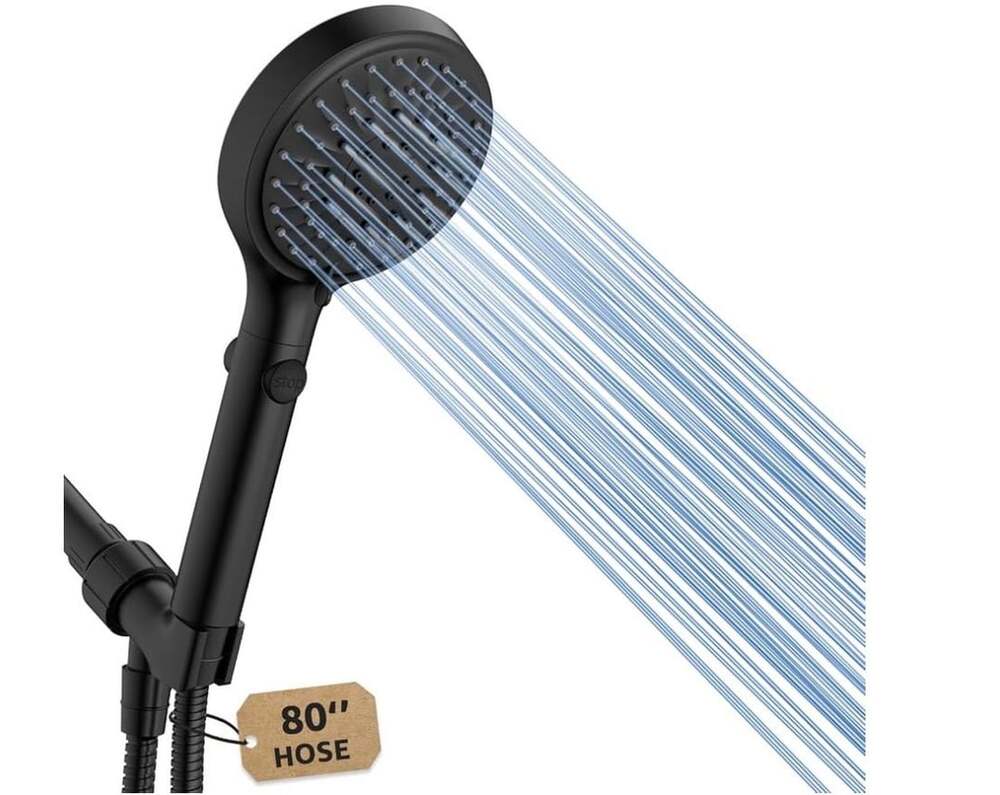 High Pressure Handheld Matte Black Shower Head with Hose